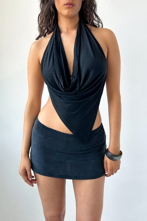 Blanche Halter Top, Onyx