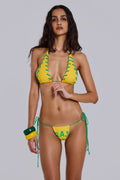 Amarela Laced Edge Halter Neck Bikini Top